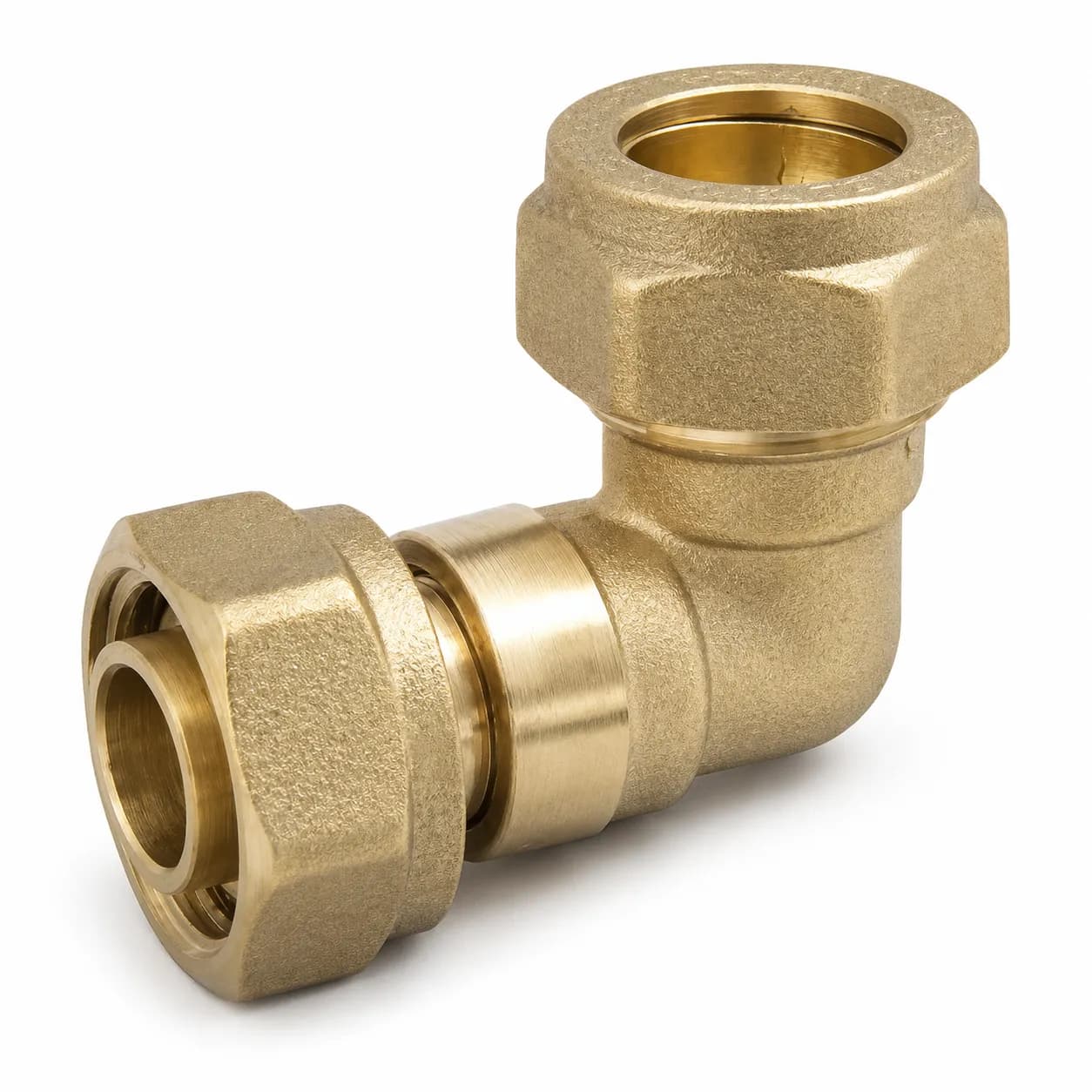 Compression 15mm x 1/2" Bent Tap Connector - Brass 90 Degree Fitting
