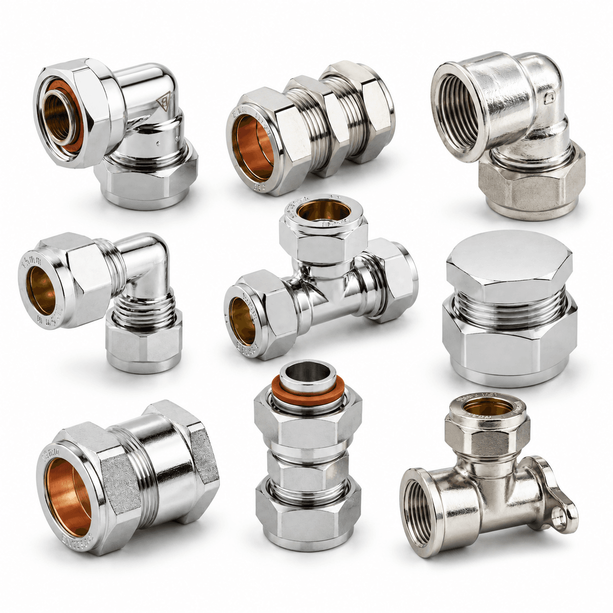 Chrome Compression fittings