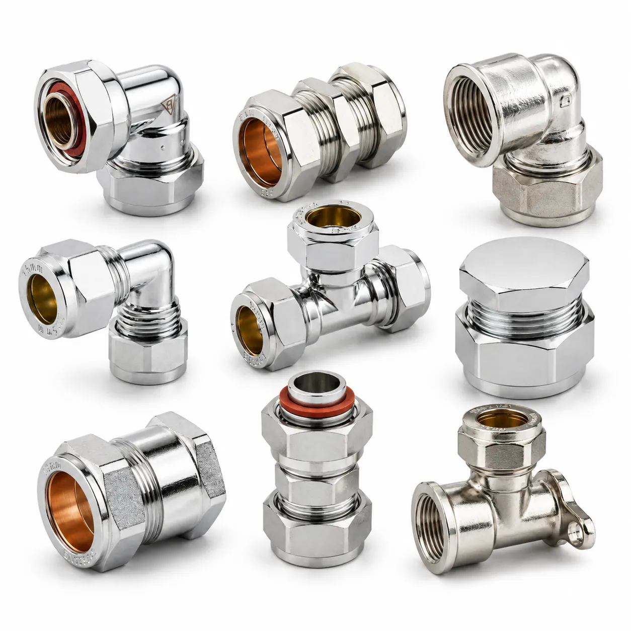 Chrome Compression fittings