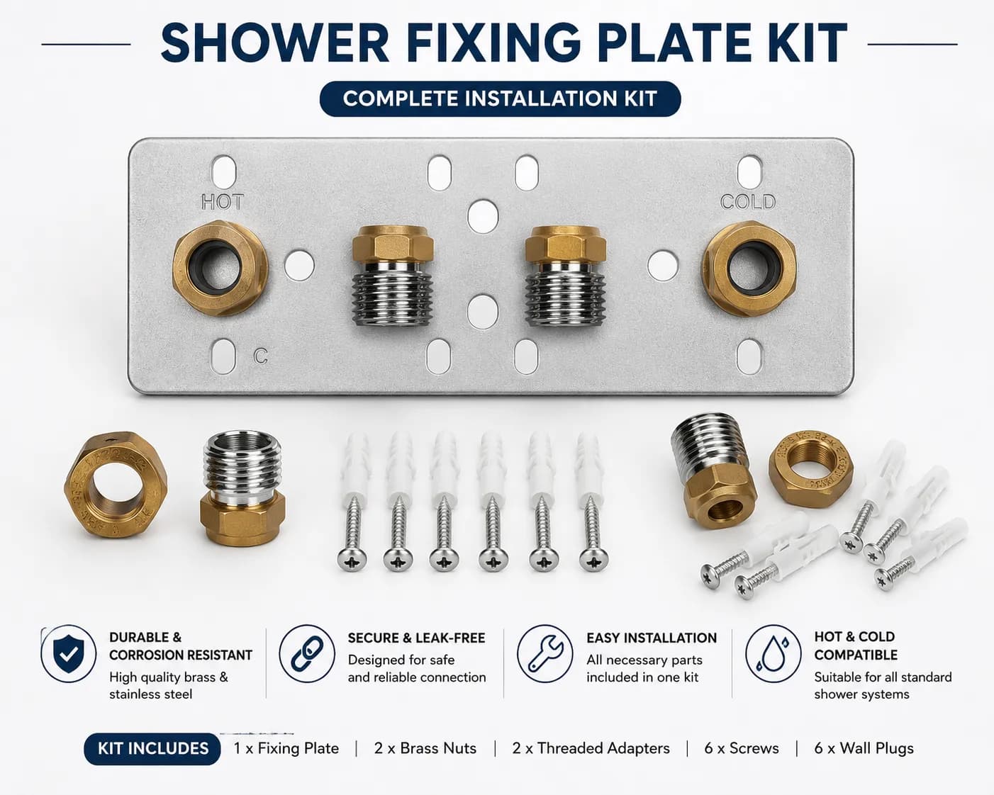 Shower Fixing Plate Kit - MEPSTOCK