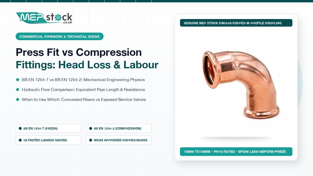 Copper Press Fit vs Compression Fittings: Head Loss, Labour Time & When to Use Which (BS EN 1254-2 vs BS EN 1254-7)