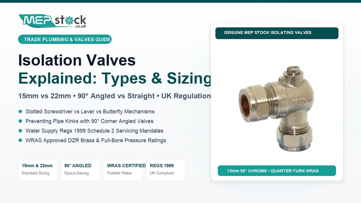 Isolation Valves Explained: Types, Sizing (15mm vs 22mm), Angled vs Straight & UK Regulations
