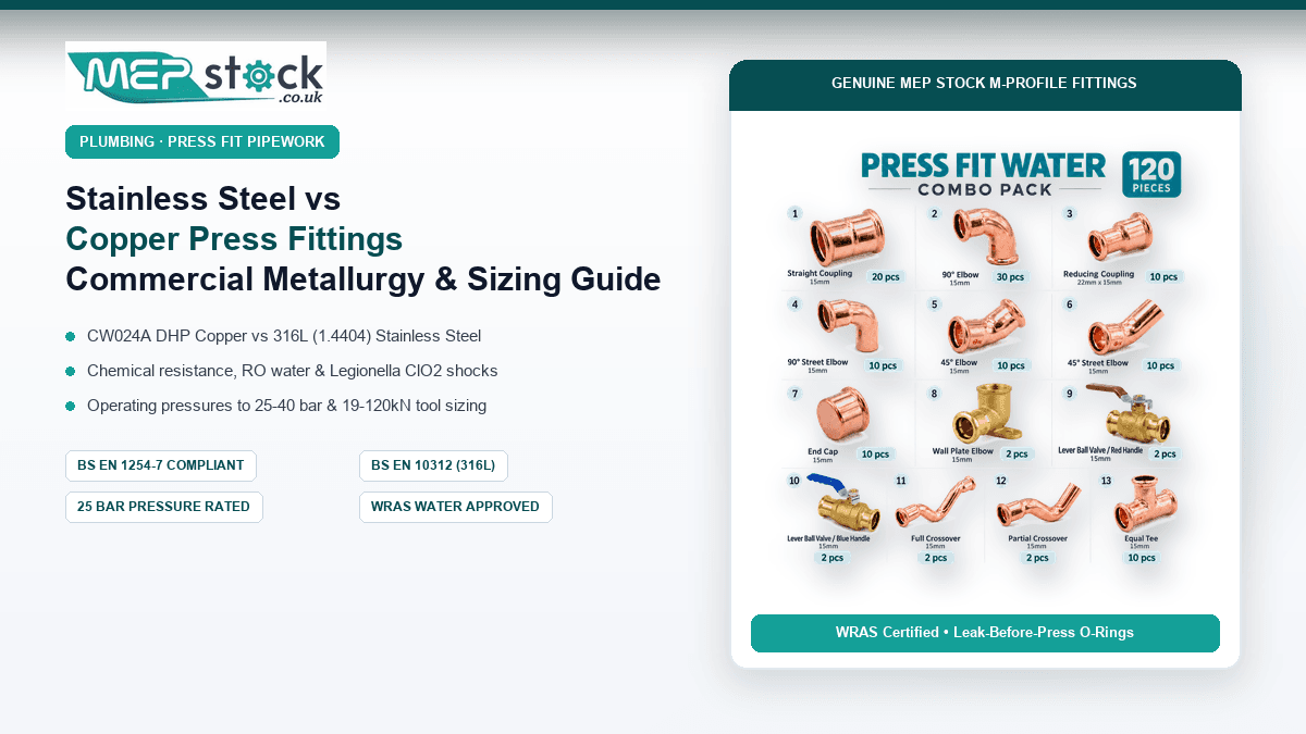 Stainless Steel vs Copper Press Fittings: Commercial & Industrial Guide