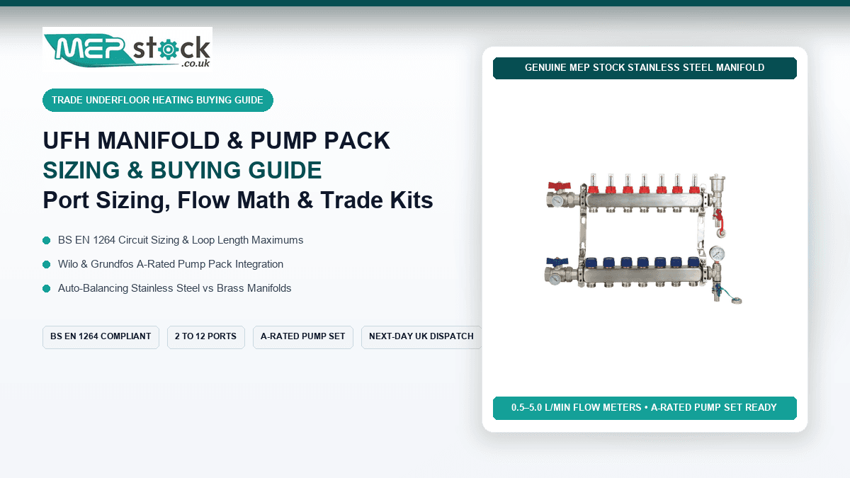 Underfloor Heating Manifold & Pump Pack Sizing Guide: Port Sizing, Flow Balancing, and Trade Buying Checklist
