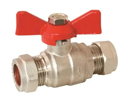 Butterfly Handled Full Bore Ball Valve Red Handle