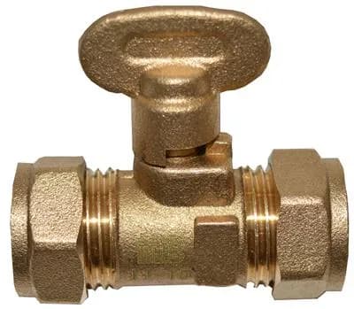 Brass Gas Isolating Valve Compression Quarter Turn Butterfly Handle