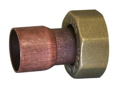 Copper Gas Meter Union with Brass Nut - Washer Not Included