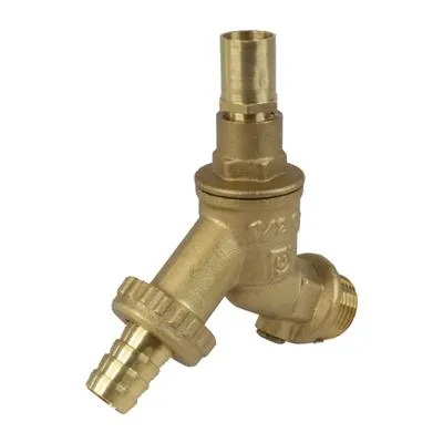 1/2" Brass Lockshield Hose Union Bib Tap with Check Valve