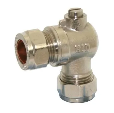 15mm Angled Chrome Isolating Valve 90 Degree