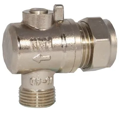 Chrome Angled Flat Faced Isolating Valve 90 Degree