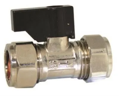 Chrome Isolating Valve with Black Lever