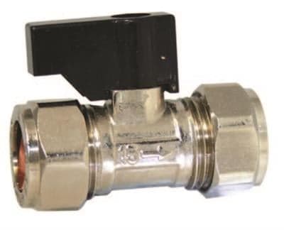 Chrome Isolating Valve with Black Lever