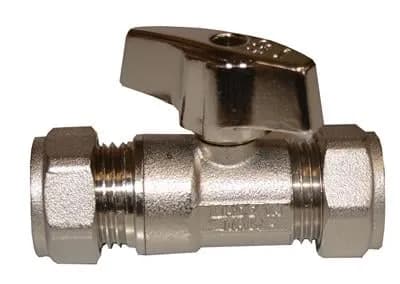 Chrome Isolating Valve with Metal Lever Chrome Brass Water Isolation Valve