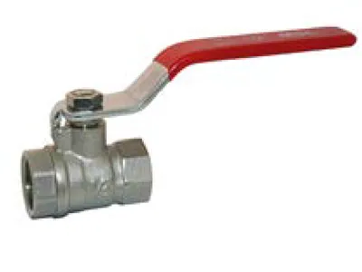 Full Bore Brass Female x Female Threaded Ball Valve Red Lever Handle