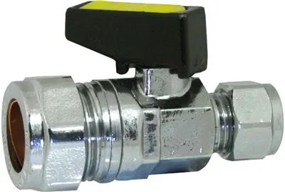 Reducing Mini Gas Ball Valve Chrome Plated Brass Compression Valve