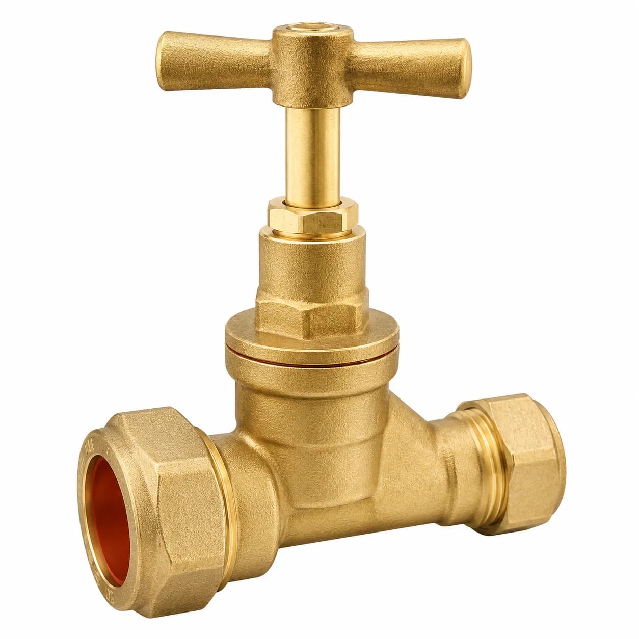 BS Brass MDPE x Compression Stop Tap for Water