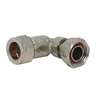 15mm x 1/2" Chrome Bent Service Valve Angled Isolation Valve
