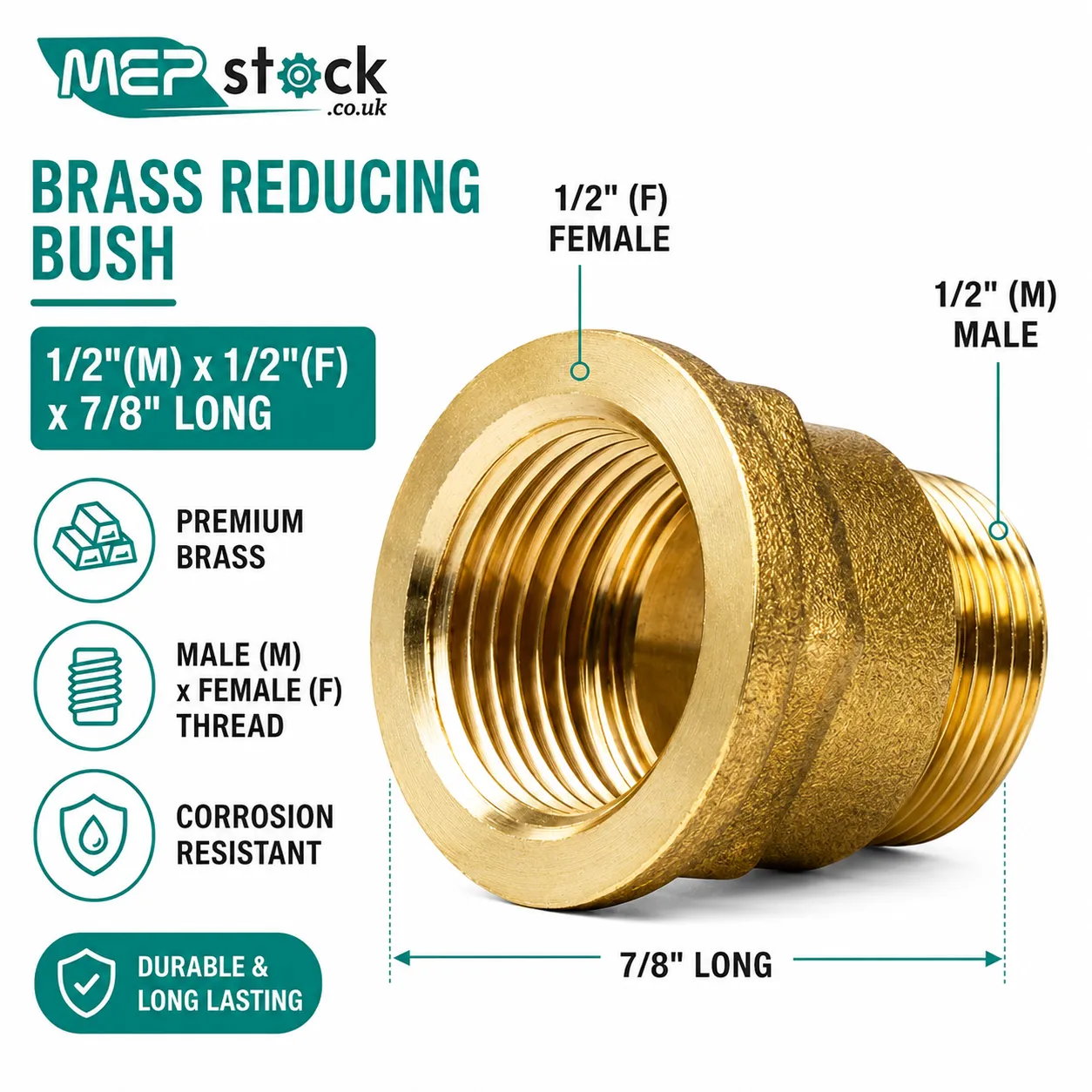 Brass Tap Extension Male Female Threaded Pipe Fitting Plumbing
