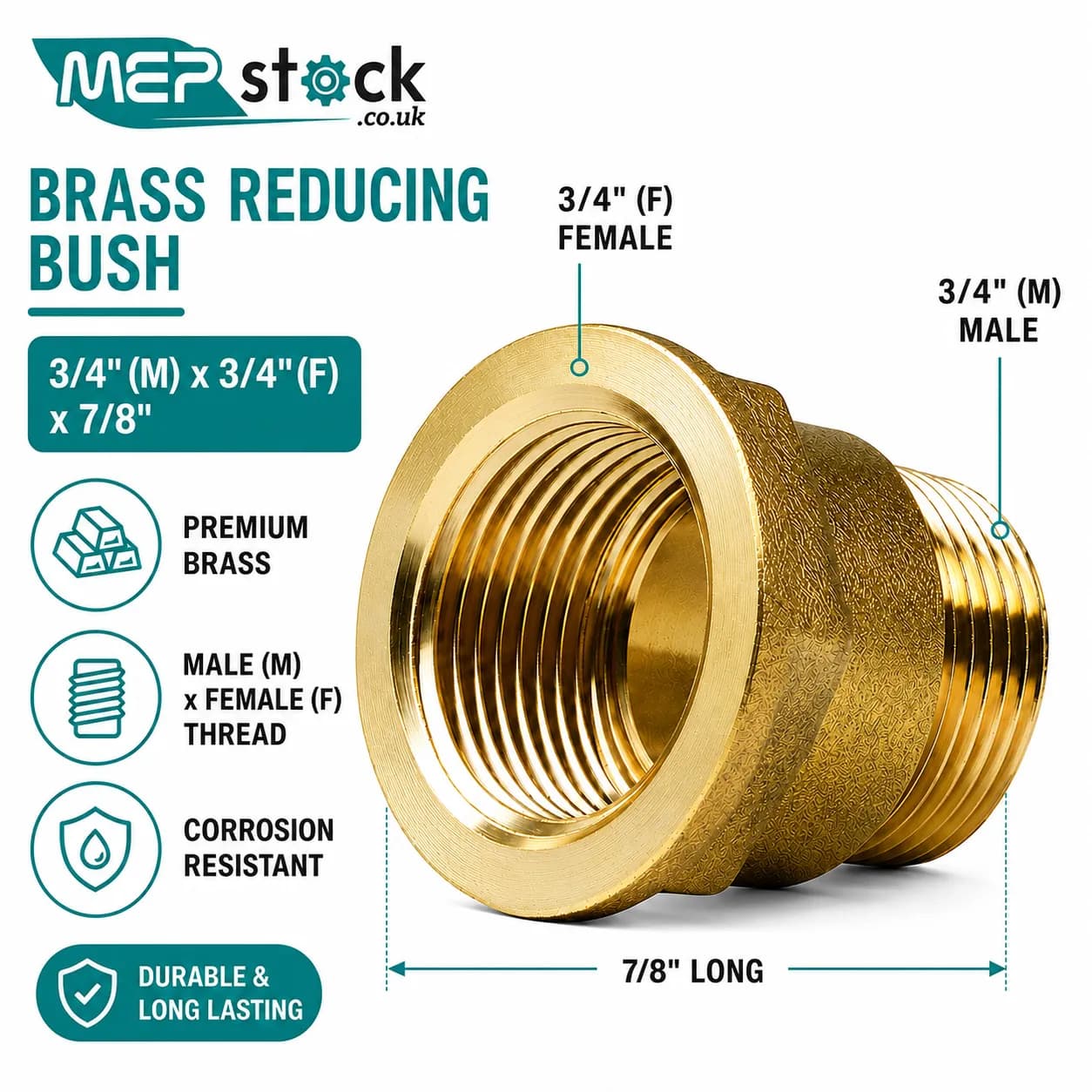 Brass Tap Extension Male Female Threaded Pipe Fitting Plumbing