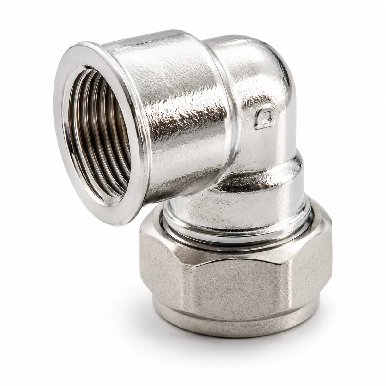Chrome Compression Female Iron Elbow 90 Degree Fitting