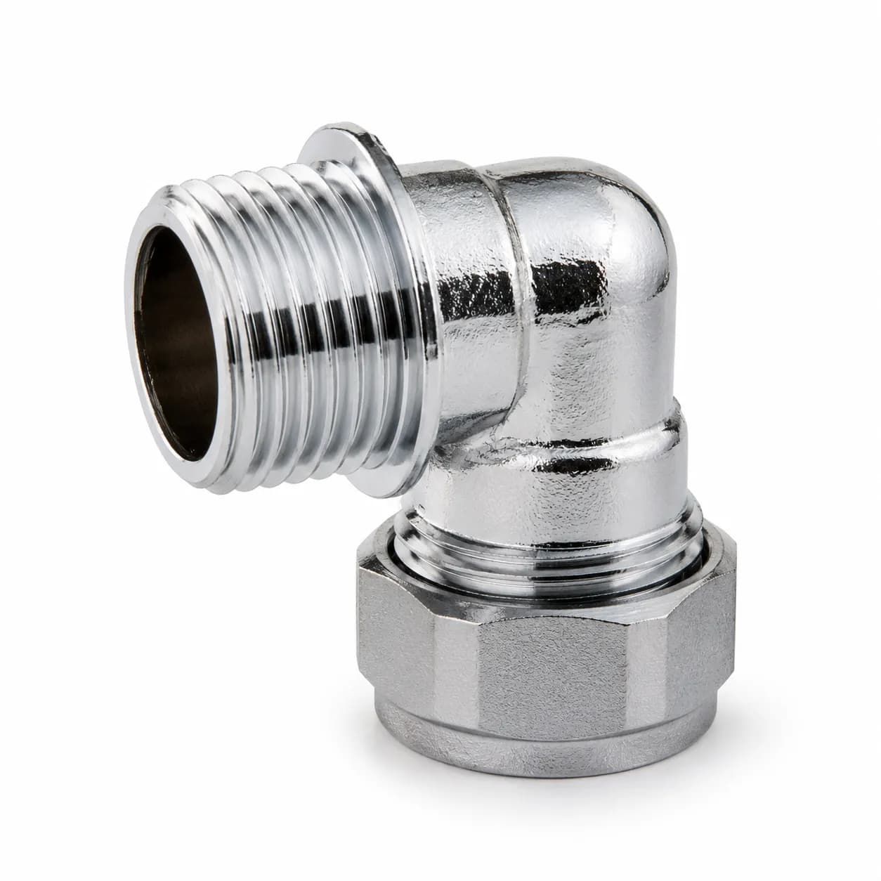 Chrome Compression Male Iron Elbow 90 Degree Fitting