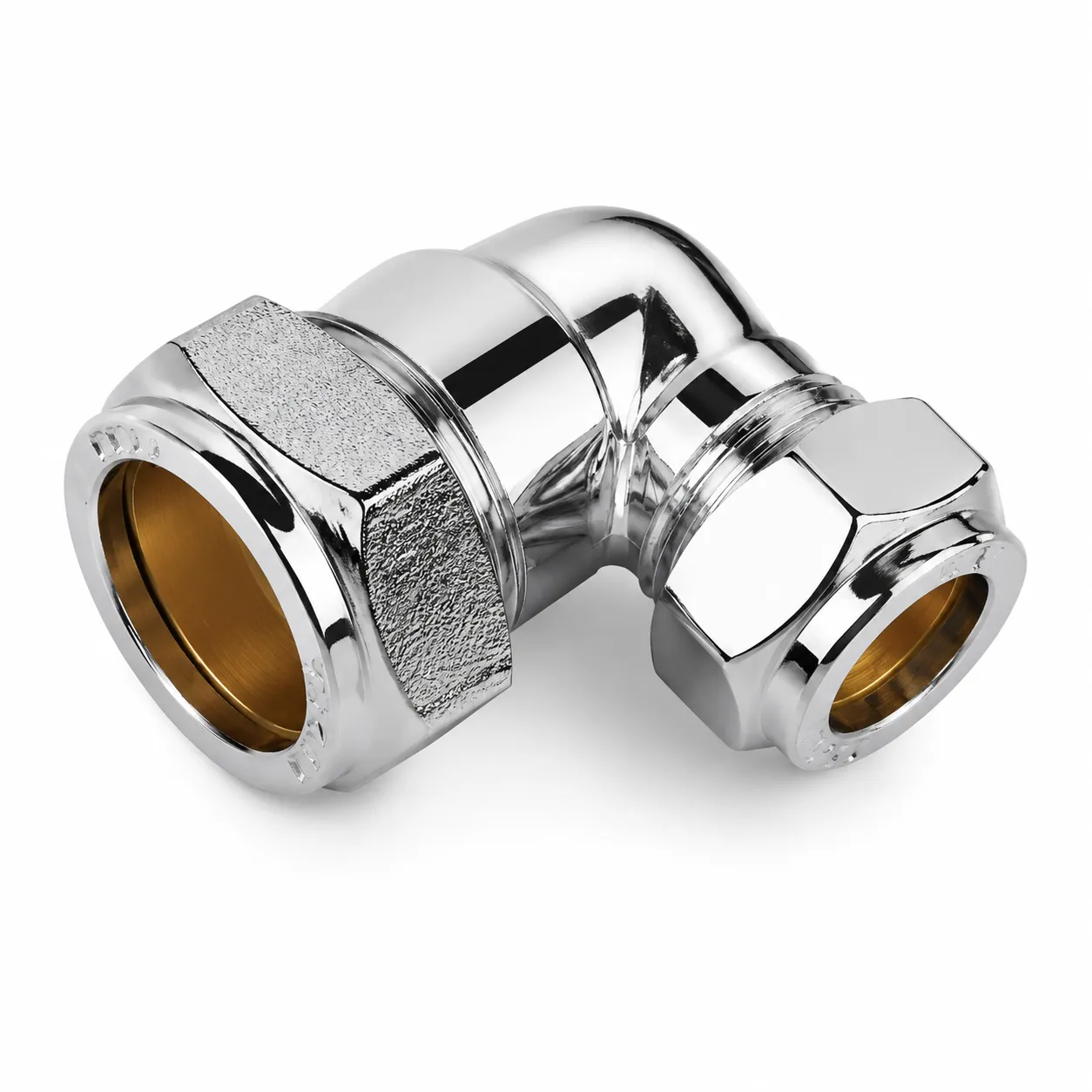 22mm x 15mm Chrome Compression Reducing Elbow 90 Degree
