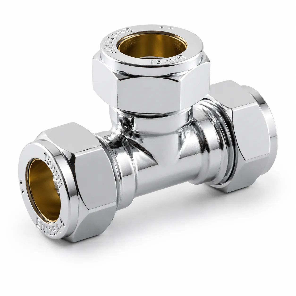 Chrome Compression Equal Tee Pipe Fitting