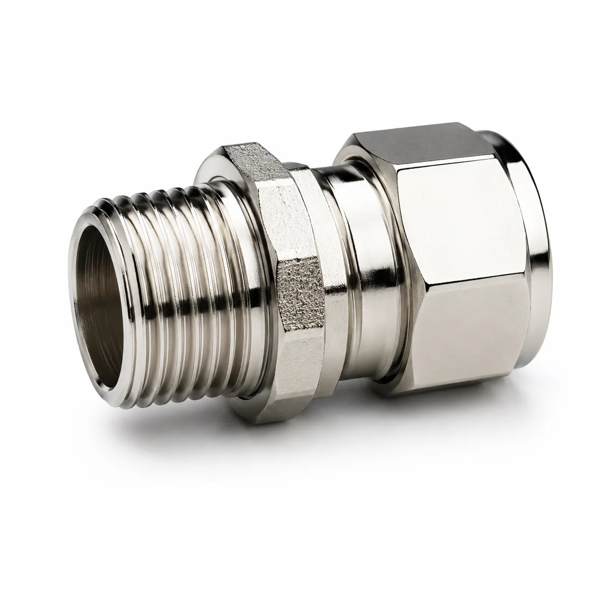 Chrome Compression Straight Male Iron Connector WRAS Approved Plumbing Fitting