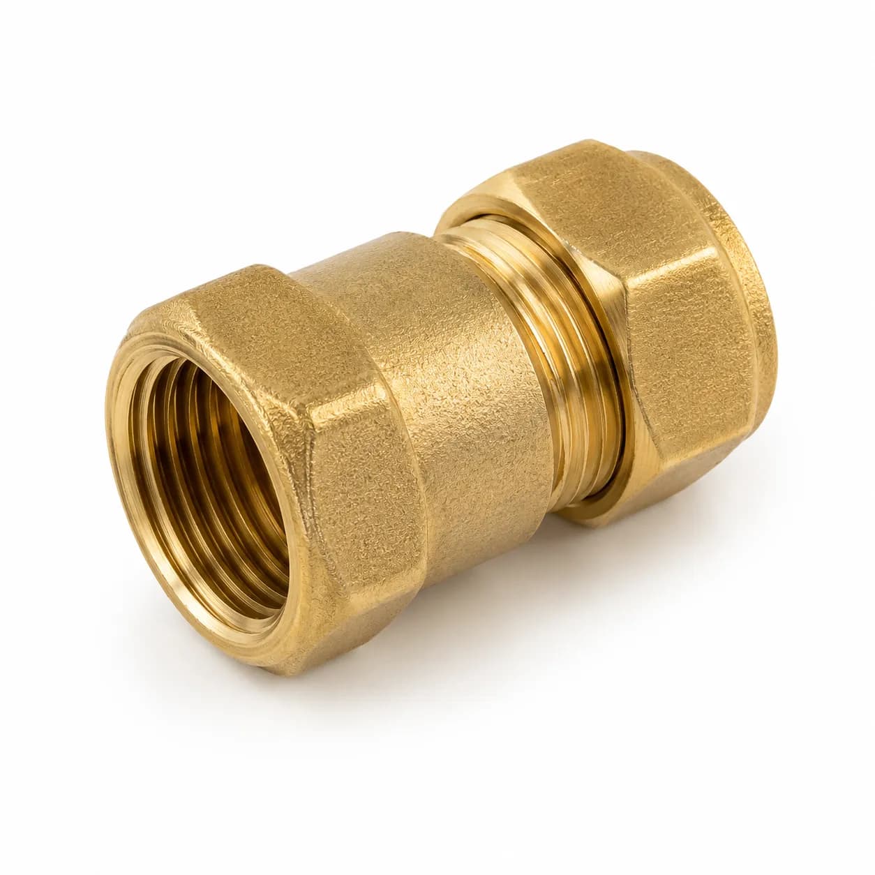 Brass Compression FI Straight Coupler Fitting