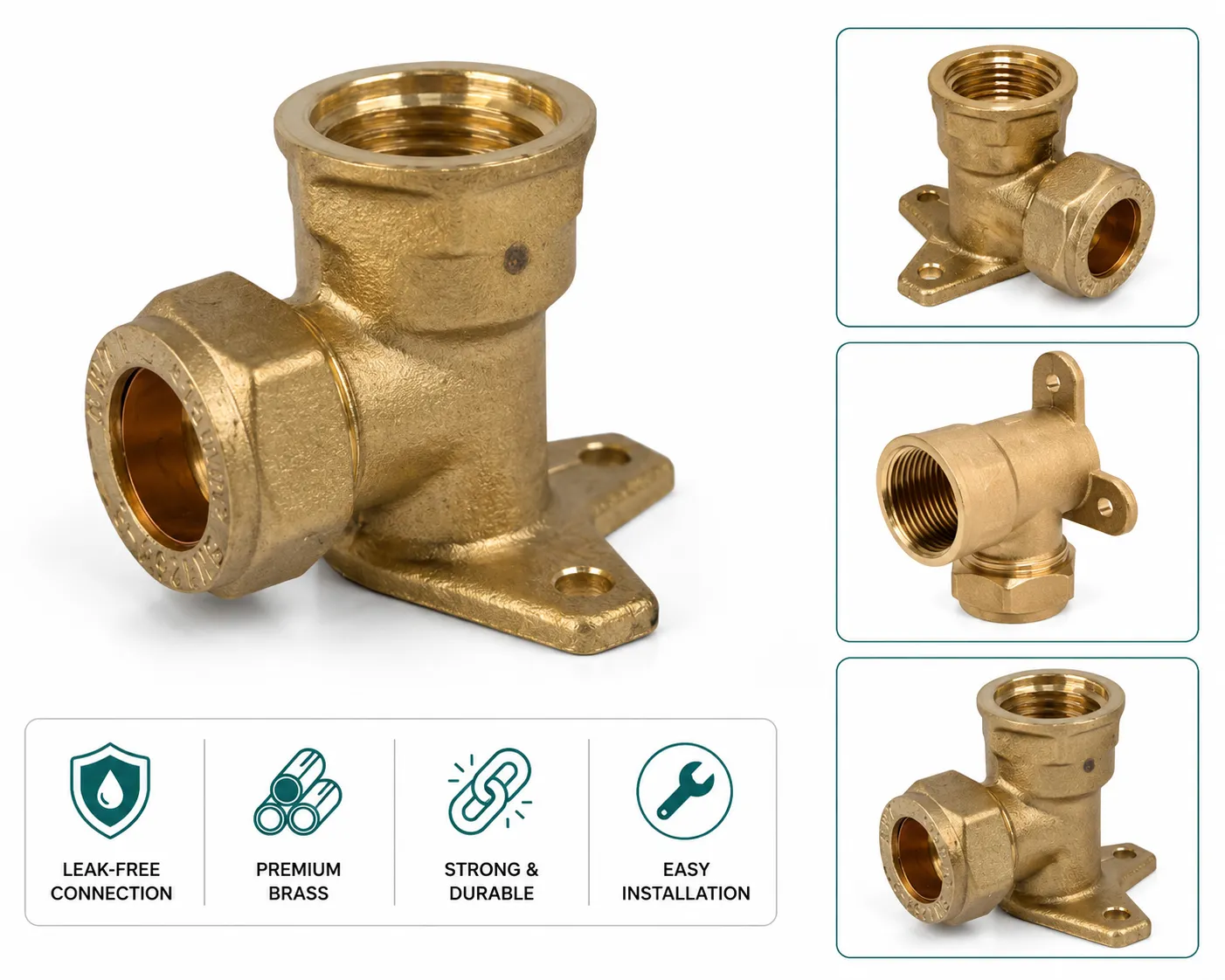 90 Degree Compression Wall Plate Elbow MDPE x Female BSP Pipe
