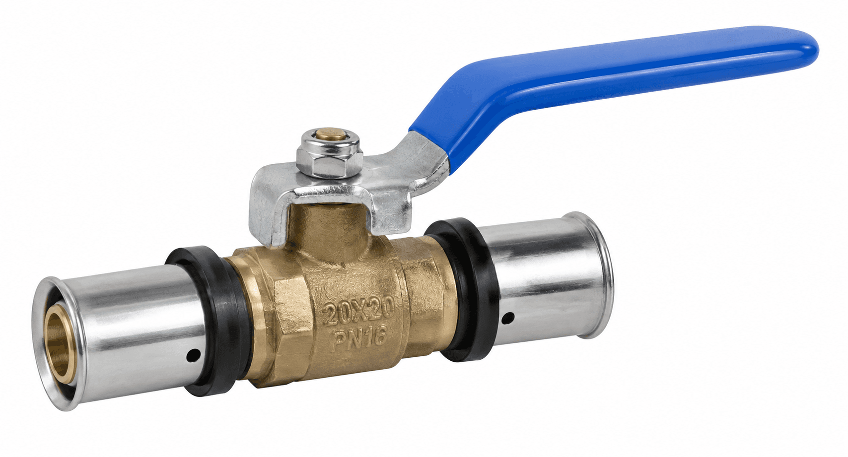 MLCP Press Fit Lever Ball Valve - Blue Handle