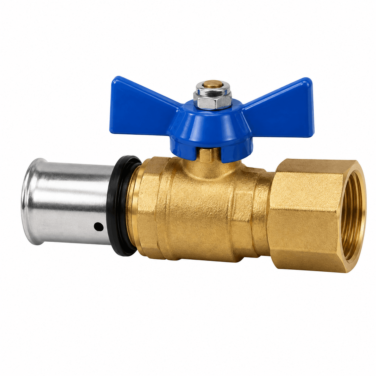 MLCP Press Fit Female Threaded Ball Valve - Blue Handle