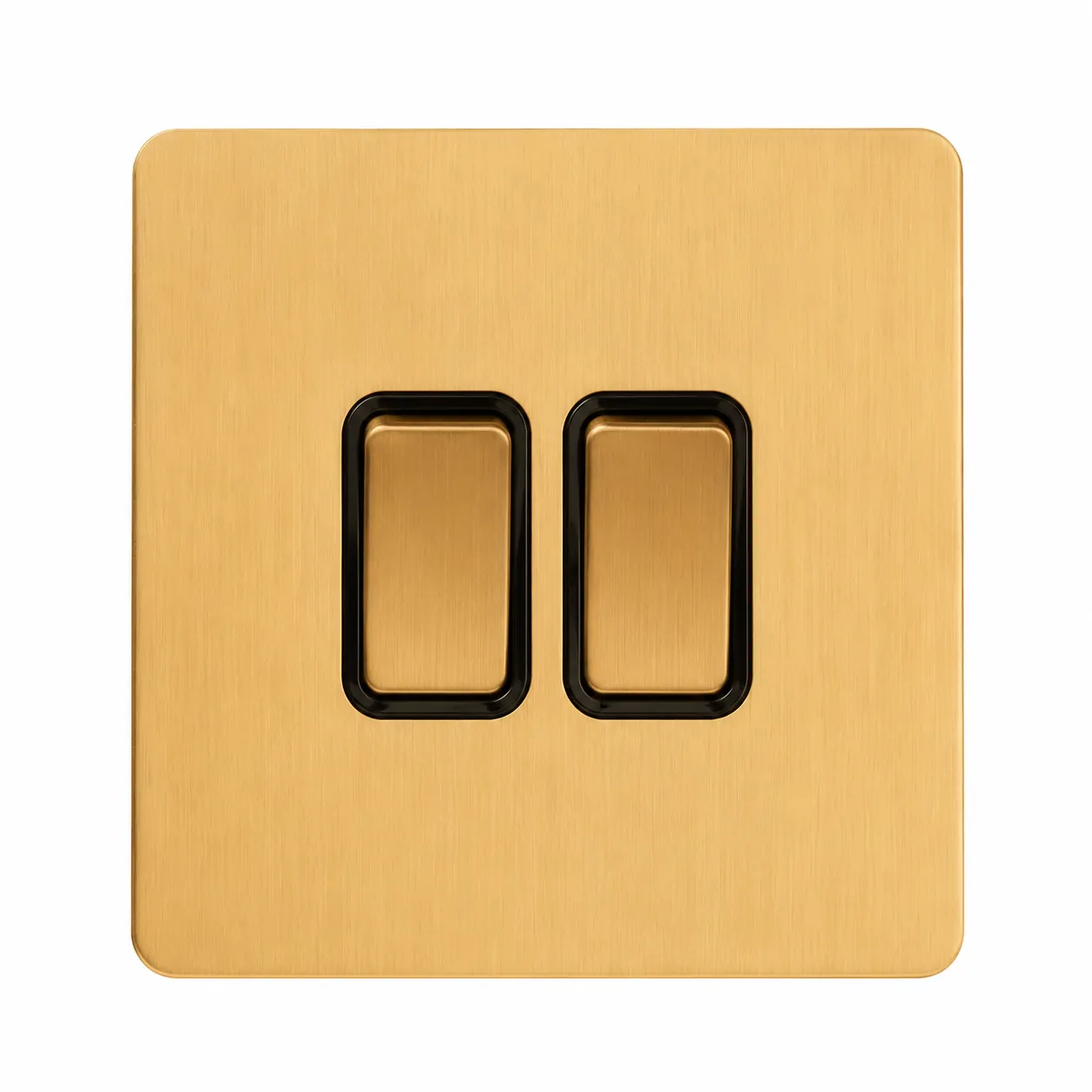Brushed Gold Stainless Steel Button Light Switch