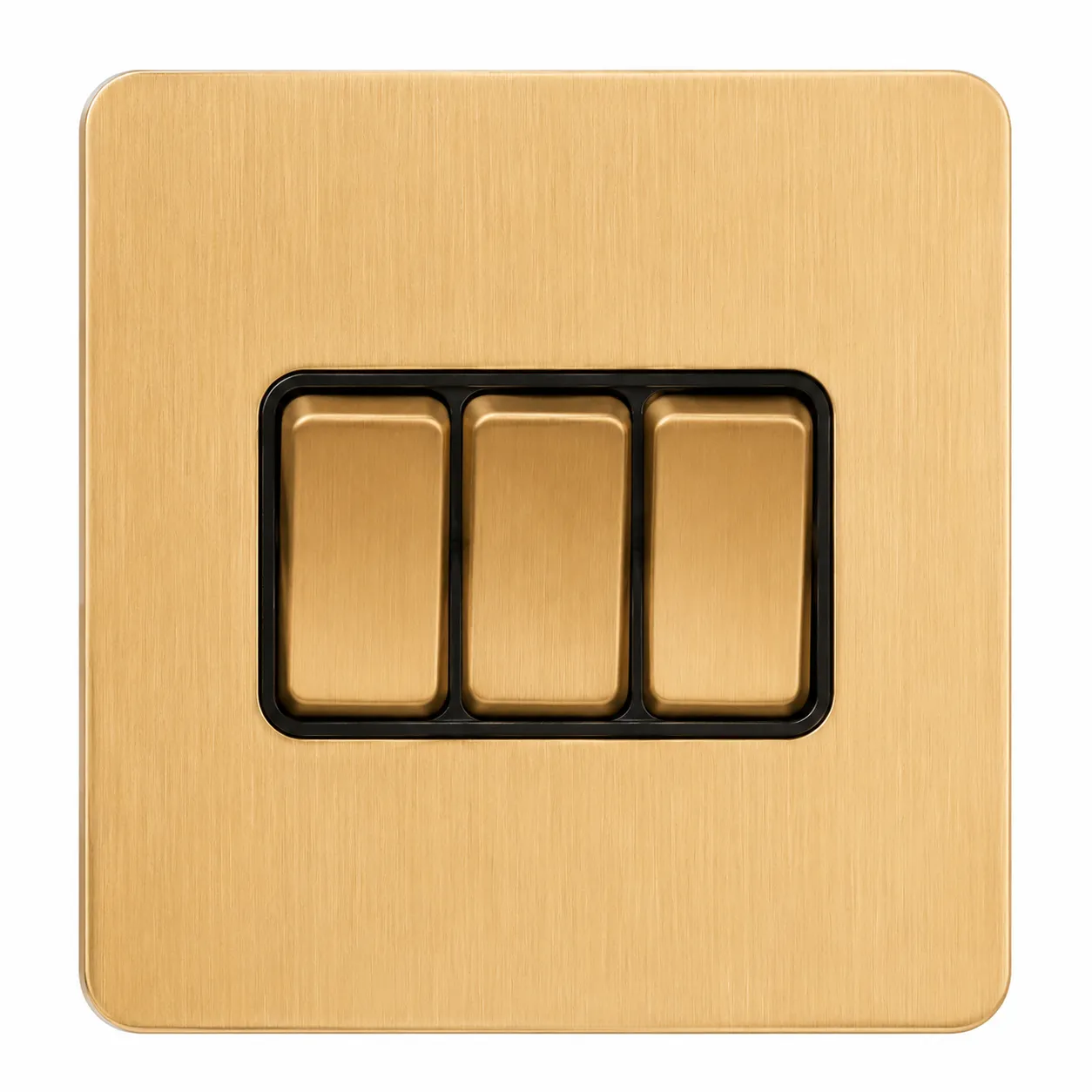 Brushed Gold Stainless Steel Button Light Switch