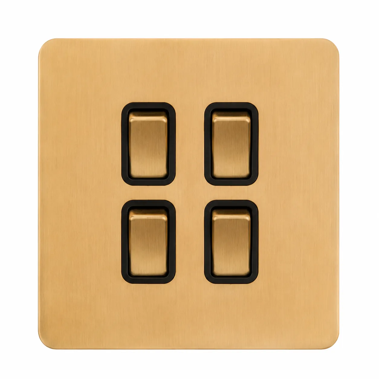 Brushed Gold Stainless Steel Button Light Switch
