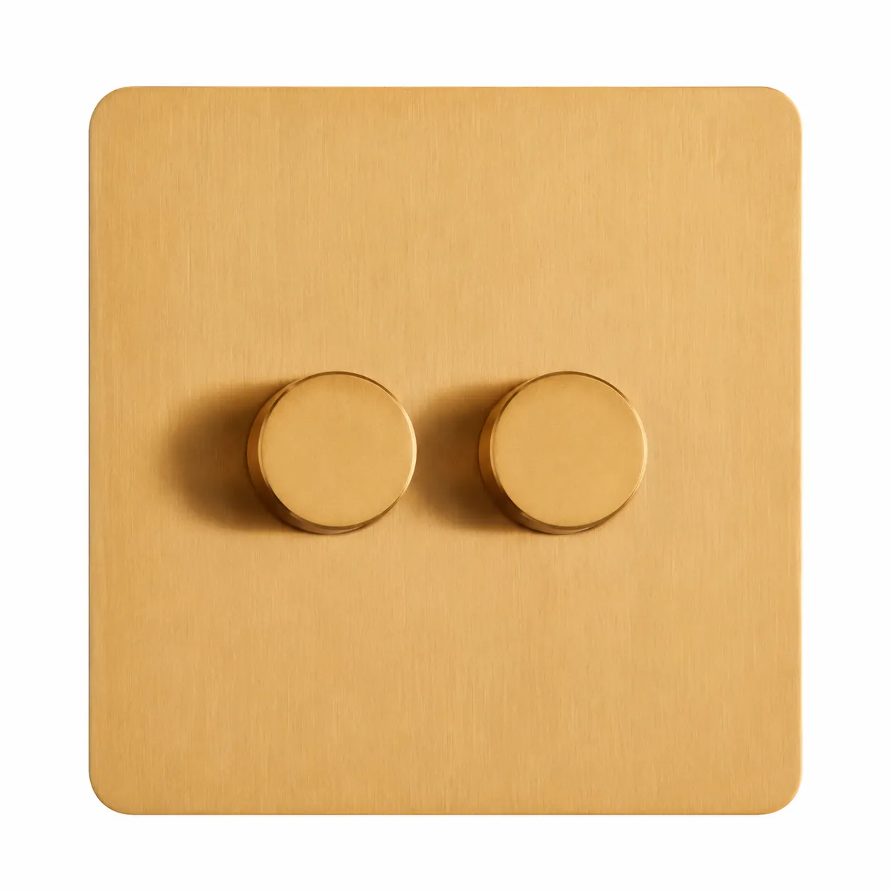 Brushed Gold Stainless Steel Rotary Dimmer and Fan Speed Controller