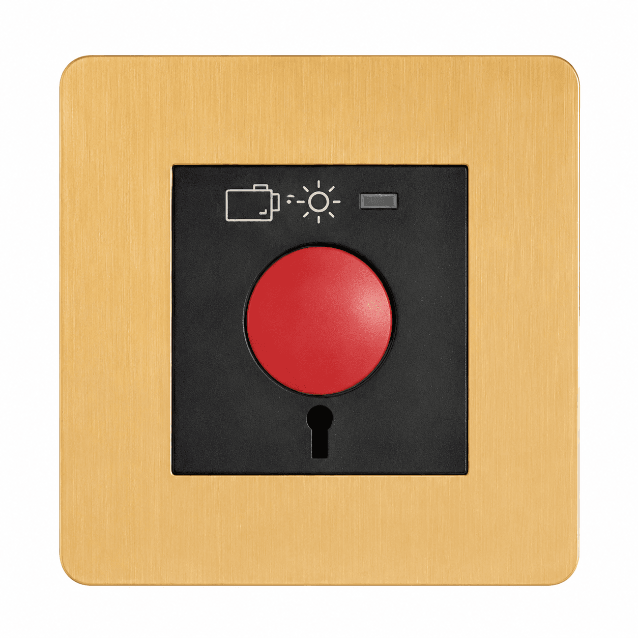 Brushed Gold Stainless Steel Red Emergency Push Button Switch