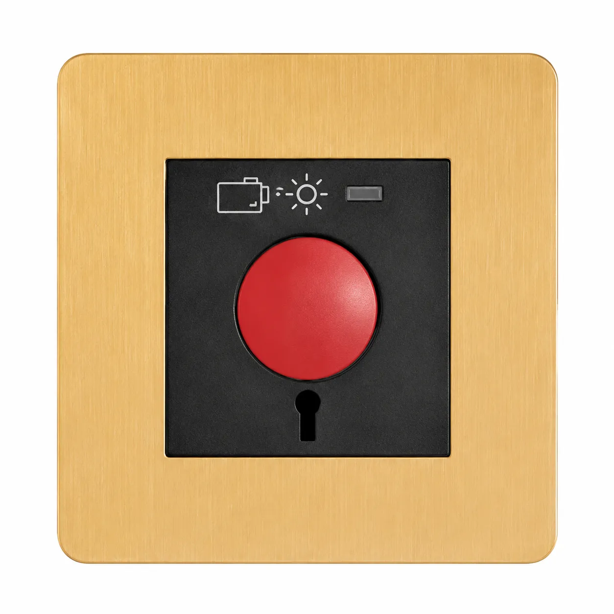 Brushed Gold Stainless Steel Red Emergency Push Button Switch