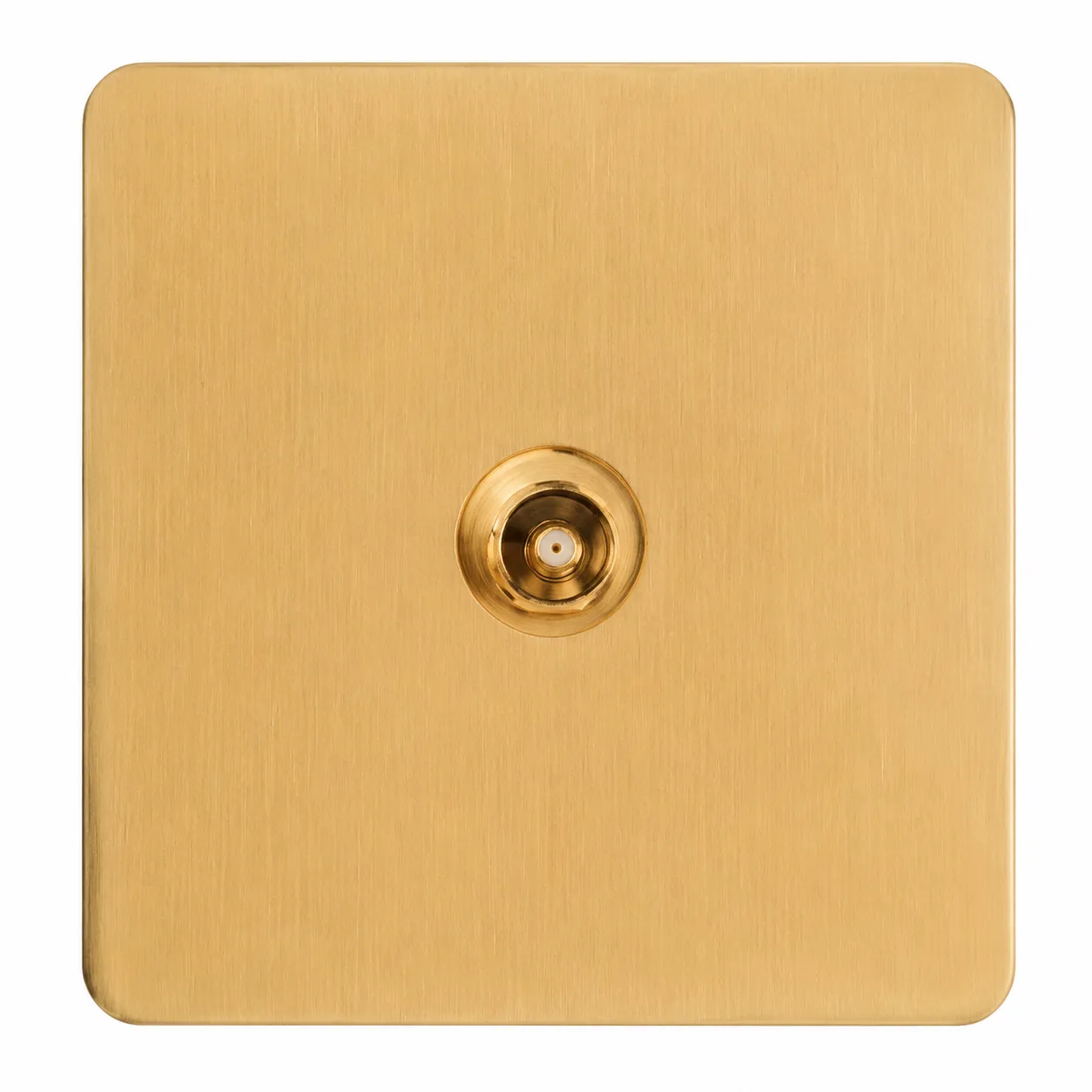 Brushed Gold Stainless Steel Satellite Coaxial Wall Socket