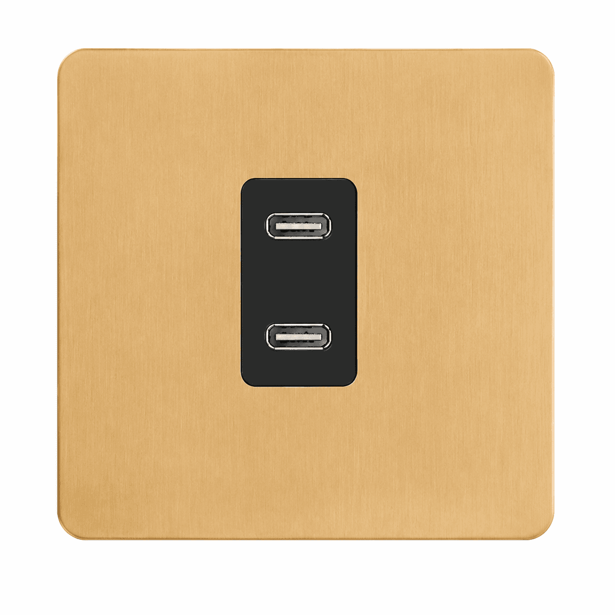 Brushed Gold Stainless Steel USB Wall Charging Socket