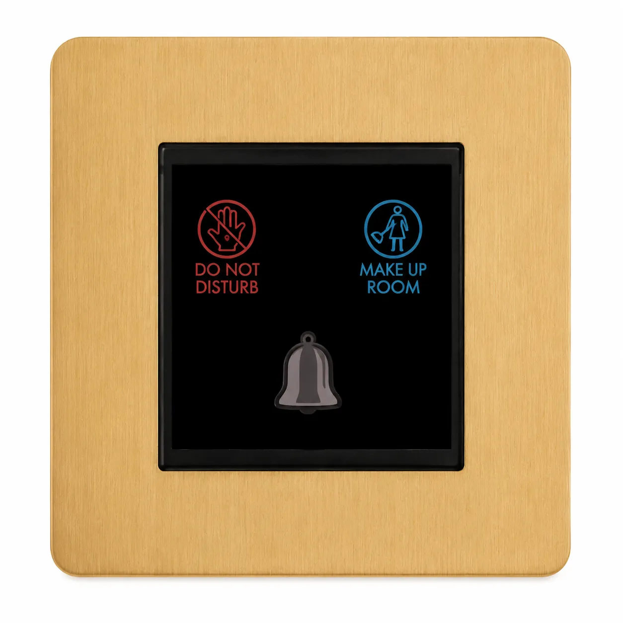 Brushed Gold Hotel Do Not Disturb, Please Clean and Door Bell Panel