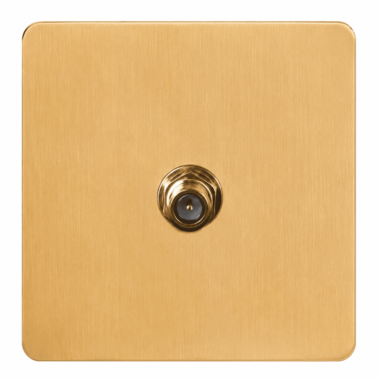 Brushed Gold Stainless Steel TV Aerial Wall Socket