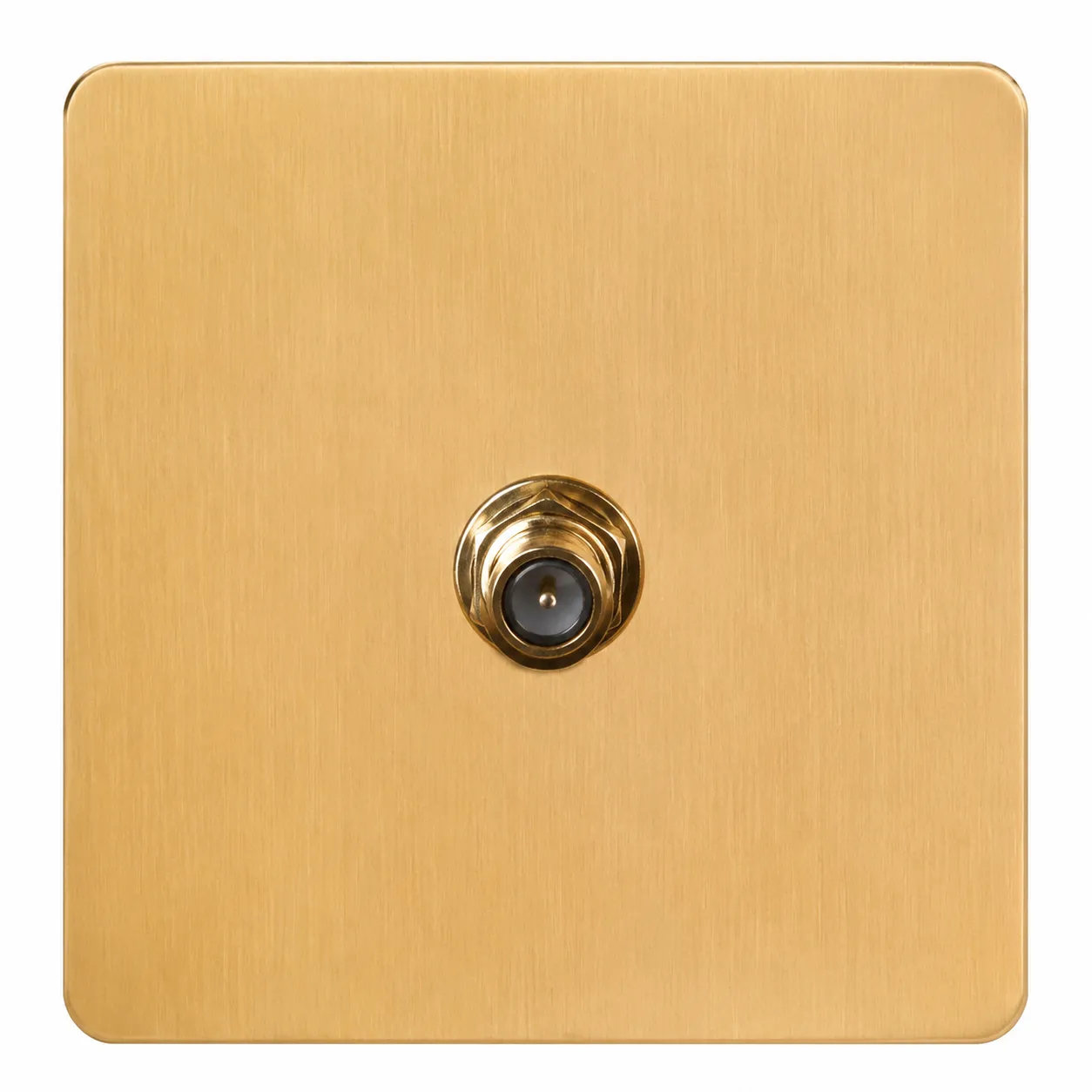 Brushed Gold Stainless Steel TV Aerial Wall Socket