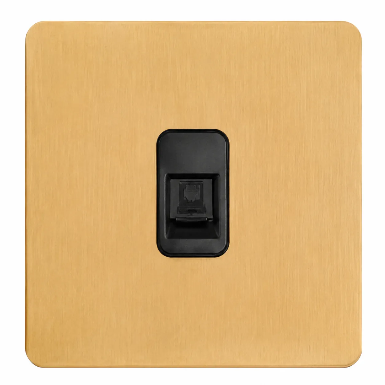 Brushed Gold Stainless Steel Computer Data Wall Socket