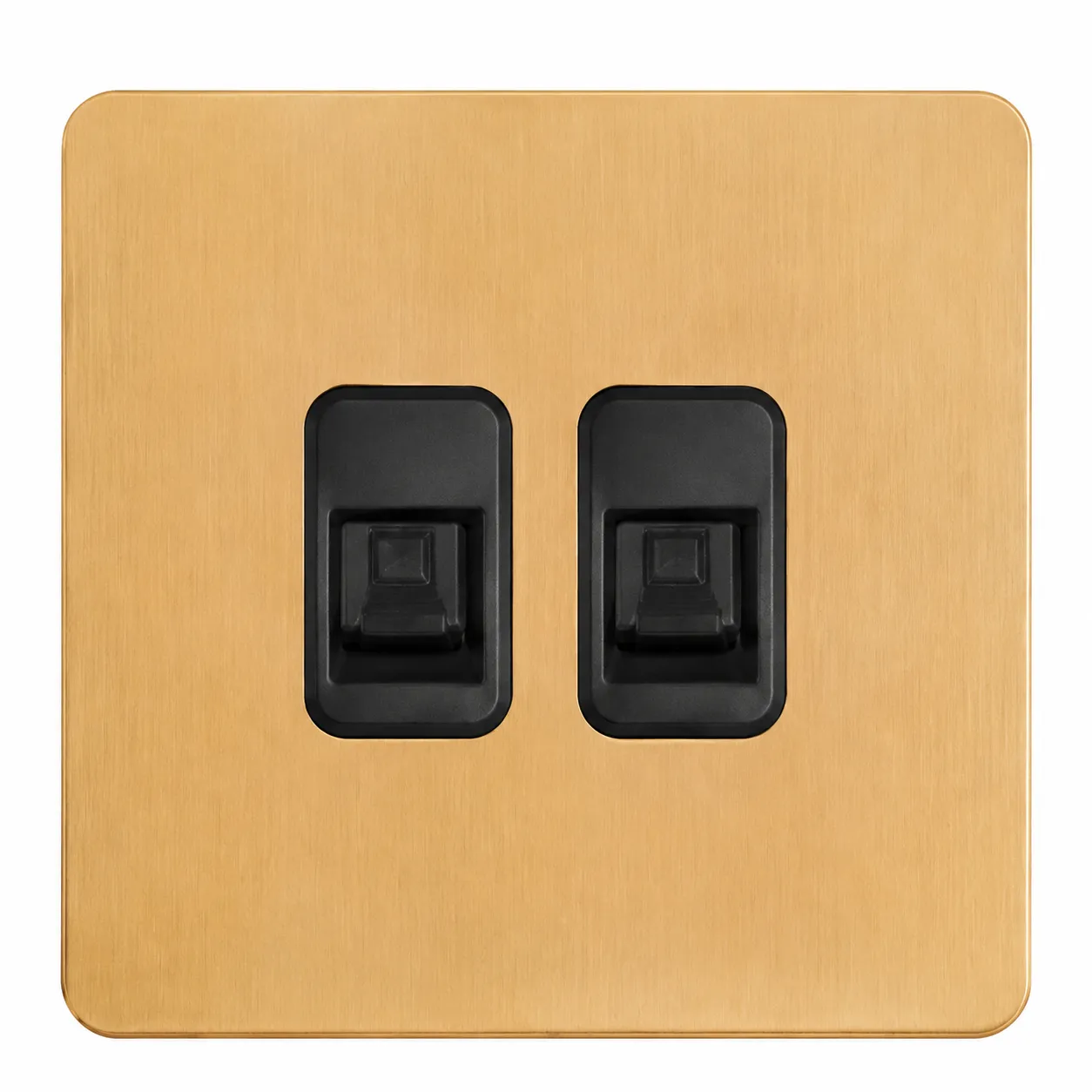 Brushed Gold Stainless Steel Computer Data Wall Socket