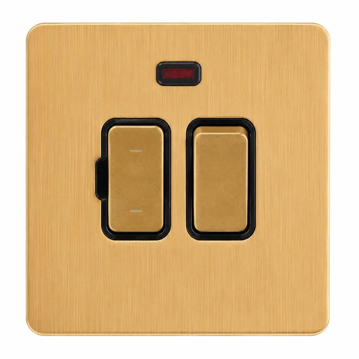 Brushed Gold Stainless Steel Switched Fused Connection Unit