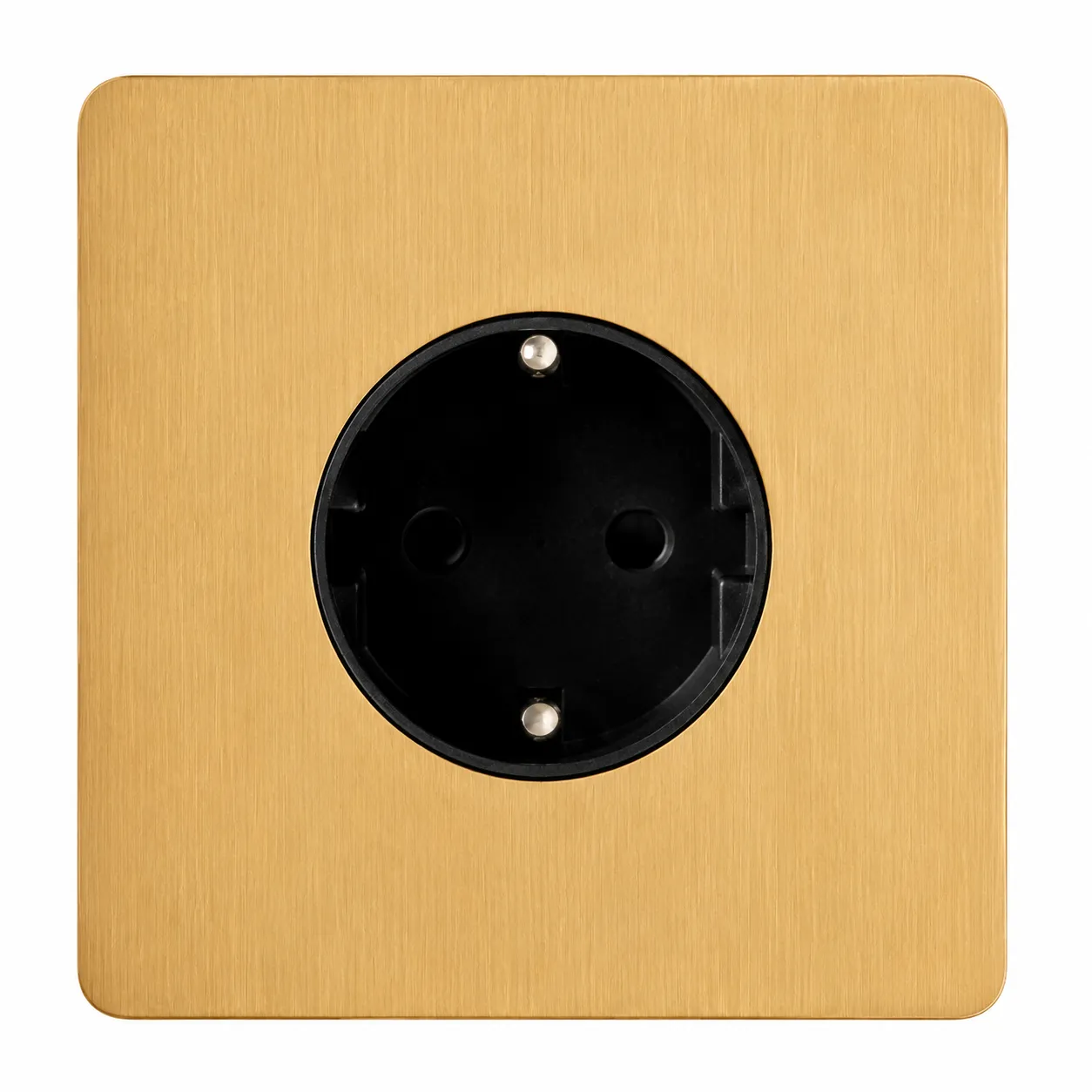 Brushed Gold Stainless Steel European Wall Power Socket