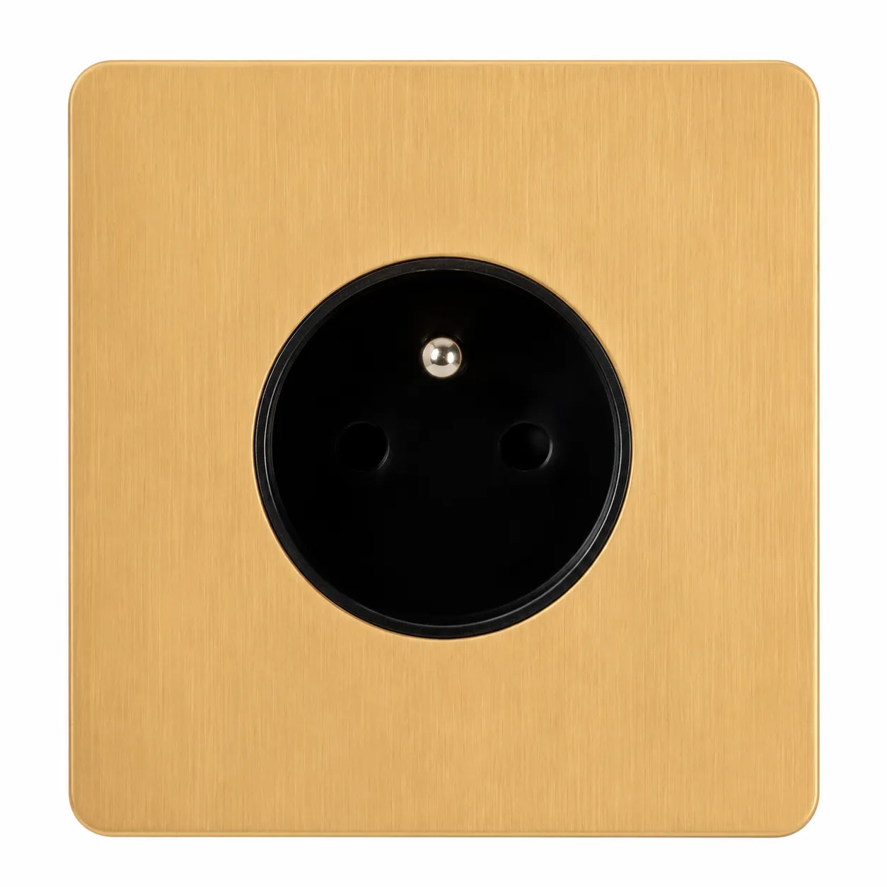 Brushed Gold Stainless Steel European Wall Power Socket