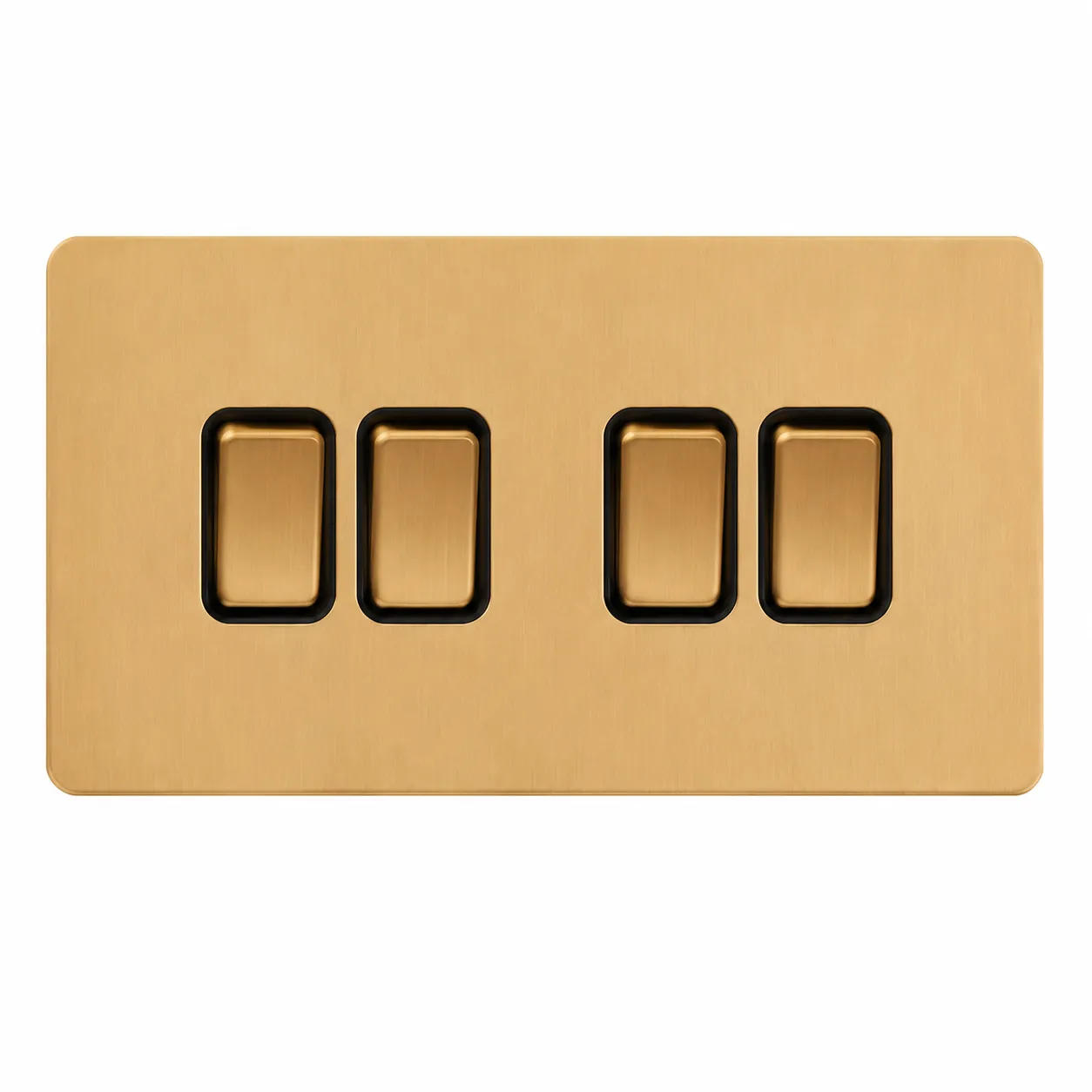 Brushed Gold Stainless Steel Button Light Switch