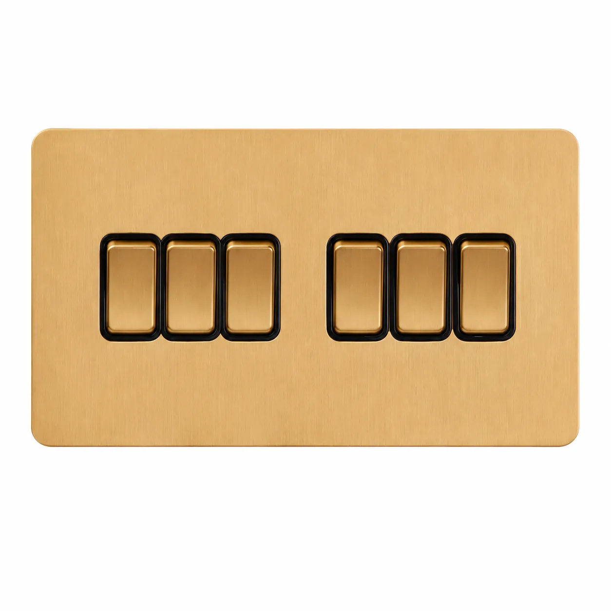 Brushed Gold Stainless Steel Button Light Switch